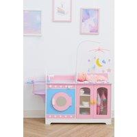 Teamson Kids 6-in-1 Changing Station for Baby Dolls, Kids Doll Accessories, Pink/Purple in Pink
