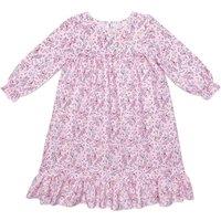 Fox In A Box Girl's Cosmic Moon & Star Cotton Three Quarter Sleeved Nightie in Pink | Size: 3-4 Years