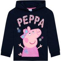 Peppa Pig Girl's Floral Print Hoodie in Blue | Size: 3-4 Years