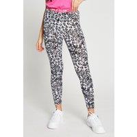Beat Girlz Club Girl's 'Roar' Leopard Print Leggings in Black | Size: 13-14 Years