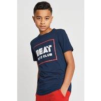 Beat Boyz Club Boy's 'Strike' Cotton Logo T-Shirt in Navy | Size: 11-12 Years