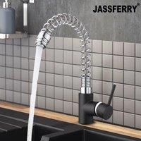 JASSFERRY Kitchen Mixer Tap Spring Swivel Spout in Silver