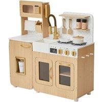 Teamson Kids Wooden Play Kitchen in Oak with 14 Accessories & Real Details in Light Oak