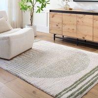 Livabliss Fossay Shag-Washable Beige Brown Green Grey Global High Pile Rug | Size: 160 cm x 215 cm
