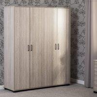 Seconique Oliver 4 Door Wardrobe in Light Oak