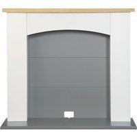 Adam Fires & Fireplaces Adam Huxley Electric Stove Fireplace in Pure White & Grey, 39 Inch in Grey