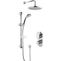 Balterley Concealed Round Twin Valve Multi Function Slide Rail Kit Arm Head in Silver