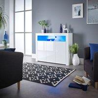 Moderna Sideboard Cabinet with LED White 116cm