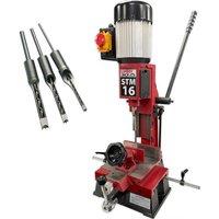 Lumberjack 16mm Bench Top Morticer Machine With Sliding Table, Includes Chisel in Red