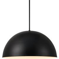 Nordlux Modern Indoor Pendant Light Black Metal E27 Dome Shade - Mains Powered, IP20