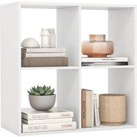 Gymax 4-Cube Bookcase 2-tier Bookshelf Open-back Organizer with Anti-tipping in White