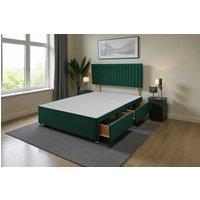 Knight Sleep Emily Divan Bed Base 2 Drawers & Headboard in Dark Green | Size: Small Double