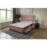 Knight Sleep Emily Divan Bed Base 2 Drawers & Headboard in Pink | Size: Small Double