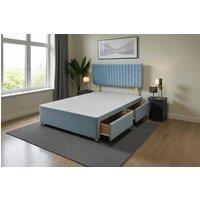 Knight Sleep Emily Divan Bed Base 2 Drawers & Headboard in Light Blue | Size: Small Double