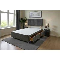 Knight Sleep Emily Divan Bed Base 2 Drawers & Headboard in Charcoal | Size: Double