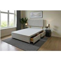 Knight Sleep Emily Divan Bed Base 2 Drawers & Headboard in Silver | Size: Double