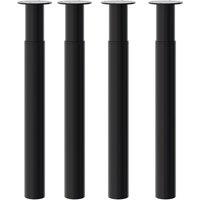 Living and Home 50cm/19.69 inch 4Pcs Black Round Metal Table Legs Furniture Replacement Legs for Coffee Table, Dressing Table