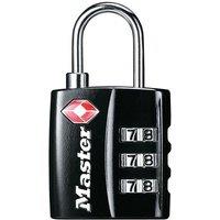 Master Lock Tsa 3 Digit Combination Black Finish 30Mm Padlock