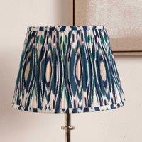 Ruma Blue Ikat Patterned Pleated Tapered Shade For Table Lamps | Size: 18 inches