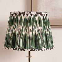 Ruma Green Ikat Patterned Pleated Tapered Shade for Floor Lamps | Size: 18 inches