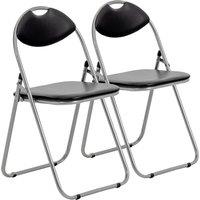 Harbour Housewares Padded Folding Chairs Pack of 2 in Black