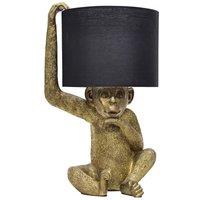 First Choice Lighting Norman - Black & Gold Monkey Table Lamp