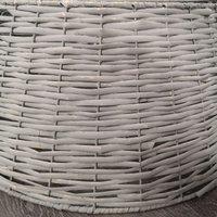 Samuel Alexander FACTORY SECONDS 48/70cm KD Willow Christmas Tree Skirt Wicker Rattan- Large Light Grey