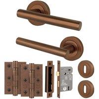 AFIT Bronze T-Bar Handle Sashlock Escutcheon Hinges (64mm) 1 Pair | Size: 150mm x 150mm