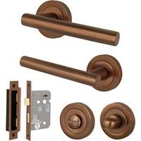 AFIT Bronze T-Bar Bathroom Handle WC Lock Privacy Set (64mm) 1 Pair | Size: 150mm x 150mm