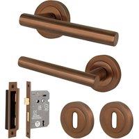 AFIT Bronze T-Bar Door Handle Sashlock Escutcheon Set (64mm) 1 Pair | Size: 150mm x 150mm