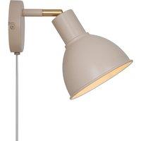 Nordlux Pop Wall Light Beige Metal Bedroom E27 Switch Plug In/Mains