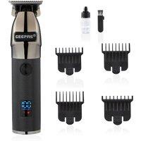 Geepas Rechargeable Hair Clipper Electric Stubble Beard Trimmer USB in Black/Grey