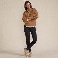 Lands' End Women's Serious Sweats Fleece-lined Leggings in Black | Size: 14-16