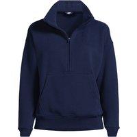 Lands' End Women's Serious Sweats Quarter Zip Sweatshirt in Navy | Size: 14-16
