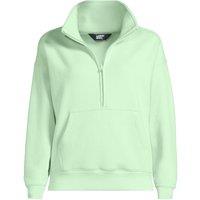 Lands' End Women's Serious Sweats Quarter Zip Sweatshirt in Pale Green | Size: 14-16