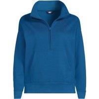 Lands' End Women's Serious Sweats Quarter Zip Sweatshirt in Blue | Size: 14-16