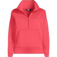 Lands' End Women's Serious Sweats Quarter Zip Sweatshirt in Coral | Size: 14-16