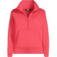 Lands' End Women's Serious Sweats Quarter Zip Sweatshirt in Coral | Size: 16-18