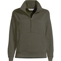 Lands' End Women's Serious Sweats Quarter Zip Sweatshirt in Dark Green | Size: 14-16