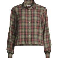 Lands' End Women's Plus Cropped Flannel Shirt in Olive | Size: 28-30