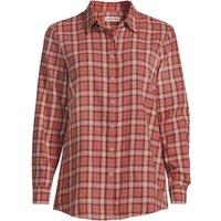 Lands' End Women's Plus Long Sleeve Flannel Boyfriend Shirt in Coral | Size: 20-22