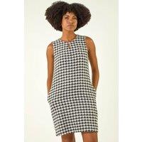 Roman Women's Geometric Keyhole Pinafore Dress in Black | Size: 20