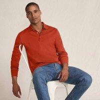 Lands' End Men's Tall Long Sleeve Supima Polo Shirt, Traditional Fit in Terracotta | Size: Large
