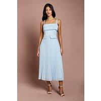 Coast Women's Petite Square Neck Midi Dress in Light Blue | Size: 12