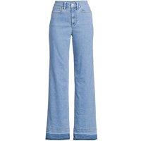 Lands' End Women's Recover Wide Leg Jeans, High Waisted in Mid Blue | Size: 14L