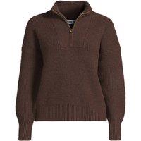 Lands' End Women's Fuzzy Quarter Zip Pullover in Dark Brown | Size: 20