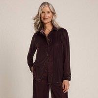 Lands' End Women's Velvet Blouse in Dark Brown | Size: 18