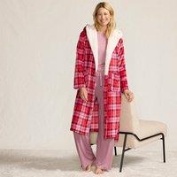 Lands' End Women's Fleece Hooded Dressing Gown | Size: 14-16