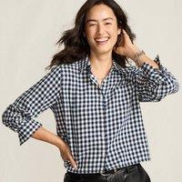 Lands' End Women's Cropped Flannel Shirt in Blue | Size: 16-18