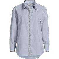 Lands' End Women's Embellished Placket Shirt in Light Blue | Size: 14